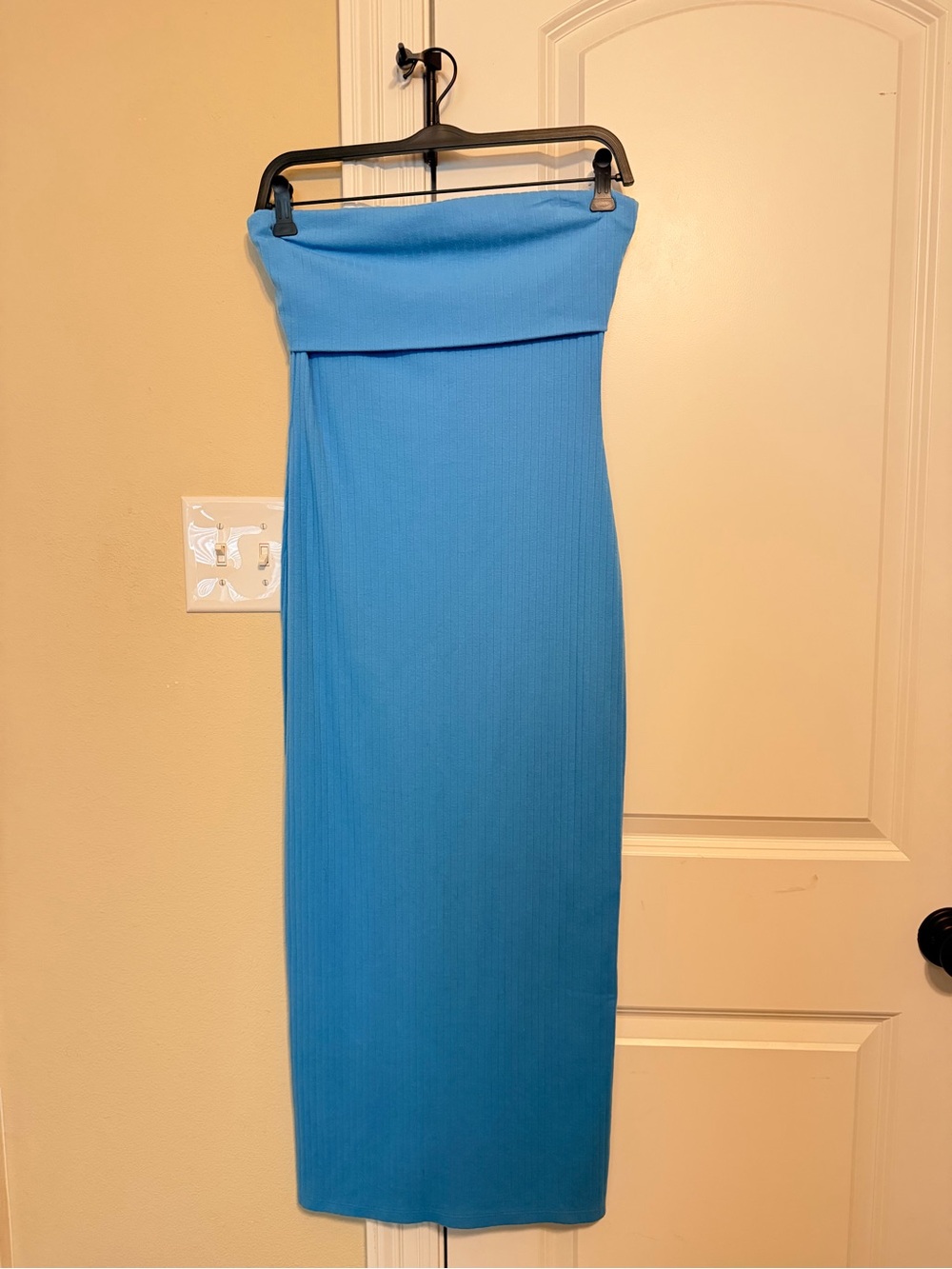 wild fable Strapless Bright Blue Tube Midi Dress